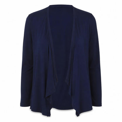 Lipsy Women Blue UK 14 Wrap Tie Front Long Sleeve Jersey Blouse