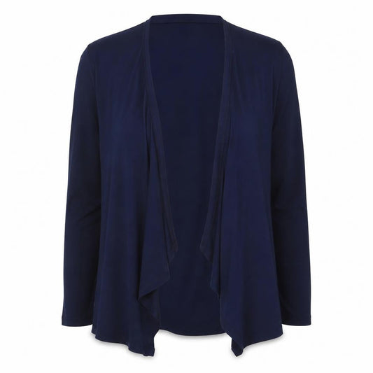 Lipsy Women Blue UK 14 Wrap Tie Front Long Sleeve Jersey Blouse