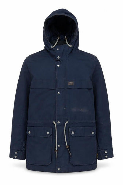 Front view of Jack Wolfskin women’s blue uk 34 s hooded texapore parka outdoor jacket