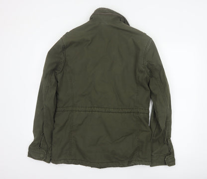 Superdry Mens Green M Military Jacket Cotton Lined Hooded