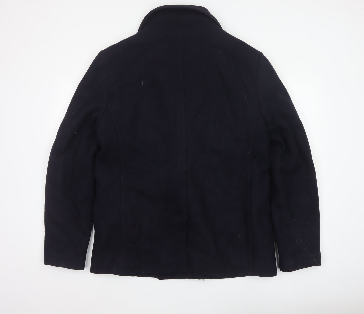 Superdry Men’s Navy XL Wool Blend Double Breasted Pea Coat