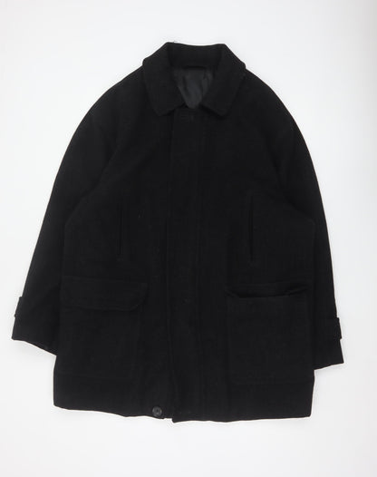 Marks and Spencer Men Grey M Pure Wool Water Resistant Overcoat
