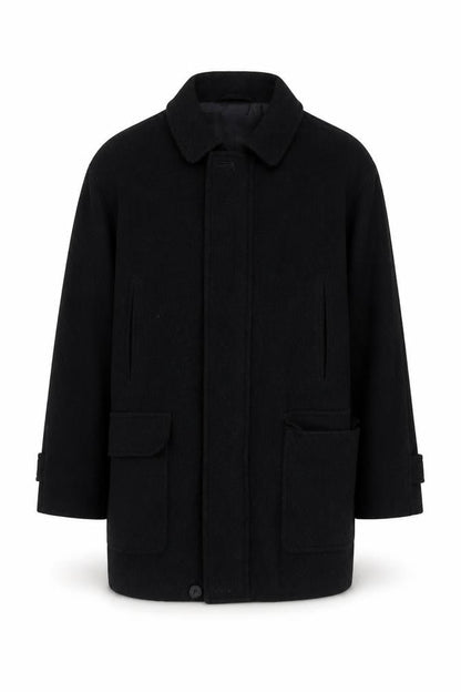 Marks & Spencer Men Grey M Pure Wool Water Resistant Overcoat