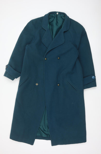 Edinburgh Women’s Teal Blue UK 10 Pure New Wool Long Overcoat