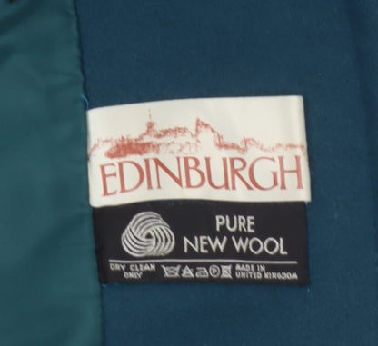 Edinburgh Women’s Teal Blue UK 10 Pure New Wool Long Overcoat