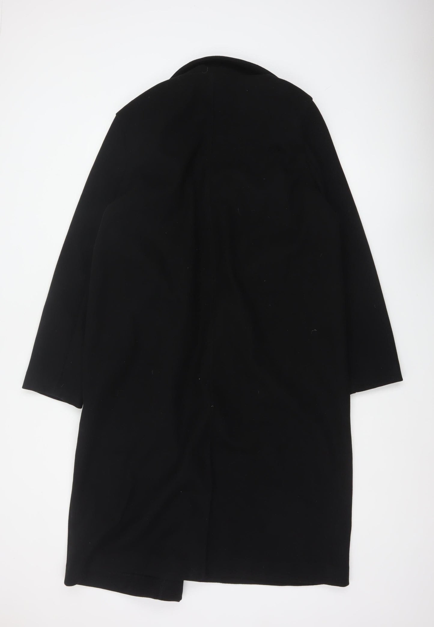 New Look Women’s Black UK 14 Long Open Overcoat Collared