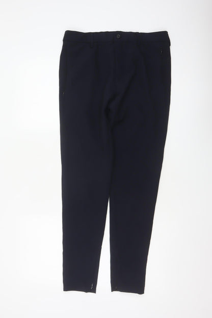 Zara Women’s Navy Blue UK 10 Tapered Tailored Dress Trousers