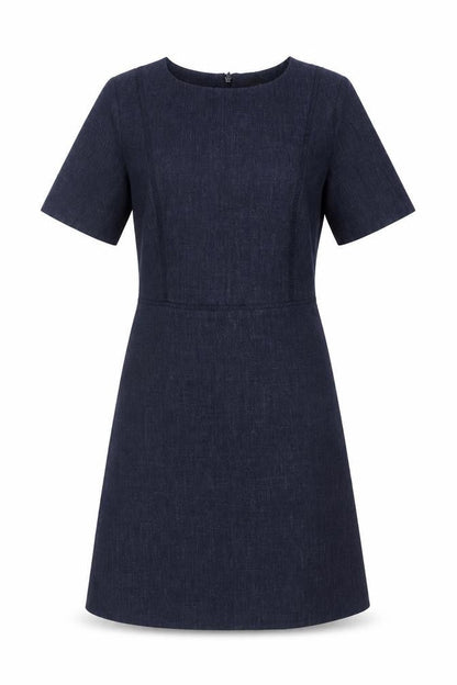 Next Women Navy UK 8 A-Line Knee Length Workwear Dress Short Sleeve