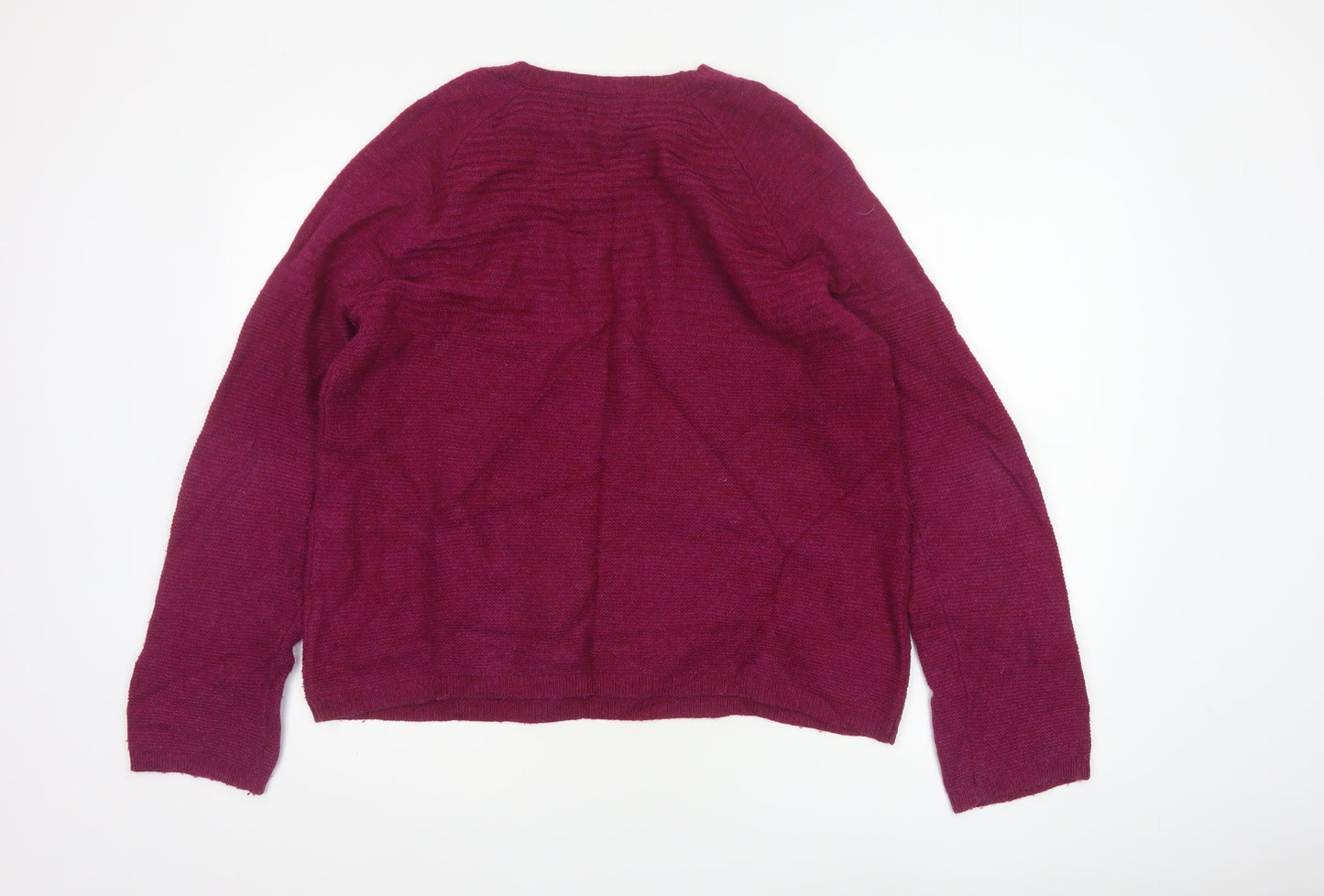 Heyton Women’s Red Lambswool Blend Henley Jumper Size 16 Button Knit
