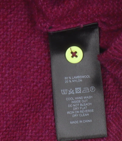 Heyton Women’s Red Lambswool Blend Henley Jumper Size 16 Button Knit