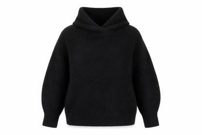 H&M Women Black Alpaca Blend High Neck Jumper Size S Long Sleeve