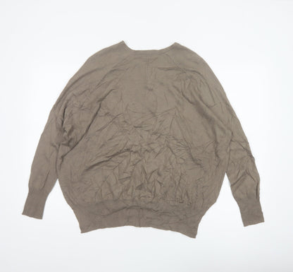 OSKA Women Beige UK 10 Relaxed Wool Blend Round Neck Jumper