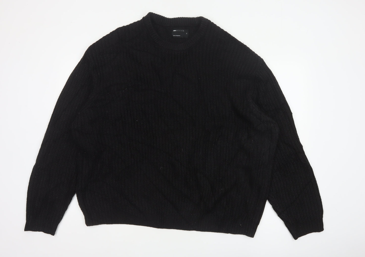 ASOS Men Black XL Cable Knit Crew Neck Pullover Jumper