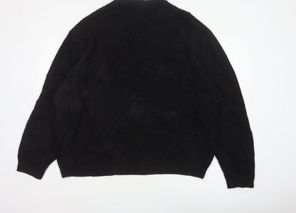 ASOS Men Black XL Cable Knit Crew Neck Pullover Jumper