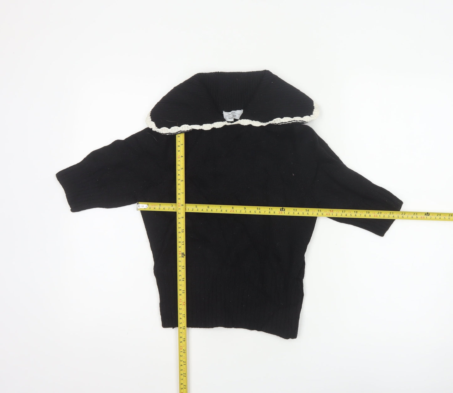 & Other Stories Women Black UK 6 Cowl Neck Wool Blend Knit Jumper