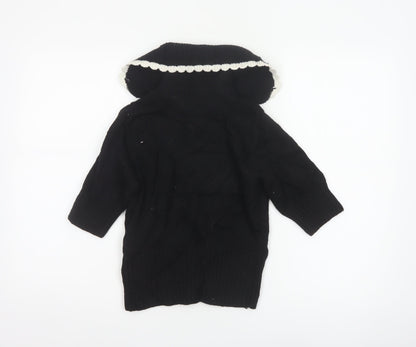 & Other Stories Women Black UK 6 Cowl Neck Wool Blend Knit Jumper