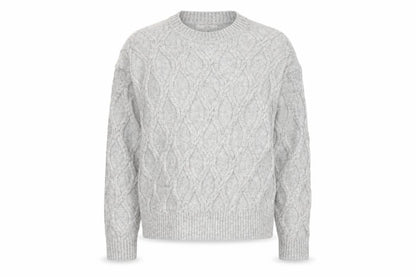 Marks & Spencer Women Grey S Cable-Knit Crew Neck Pullover Jumper