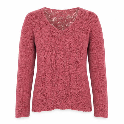Bhs Women’s Pink UK 16 Open-Knit V-Neck Long Sleeve Cardigan