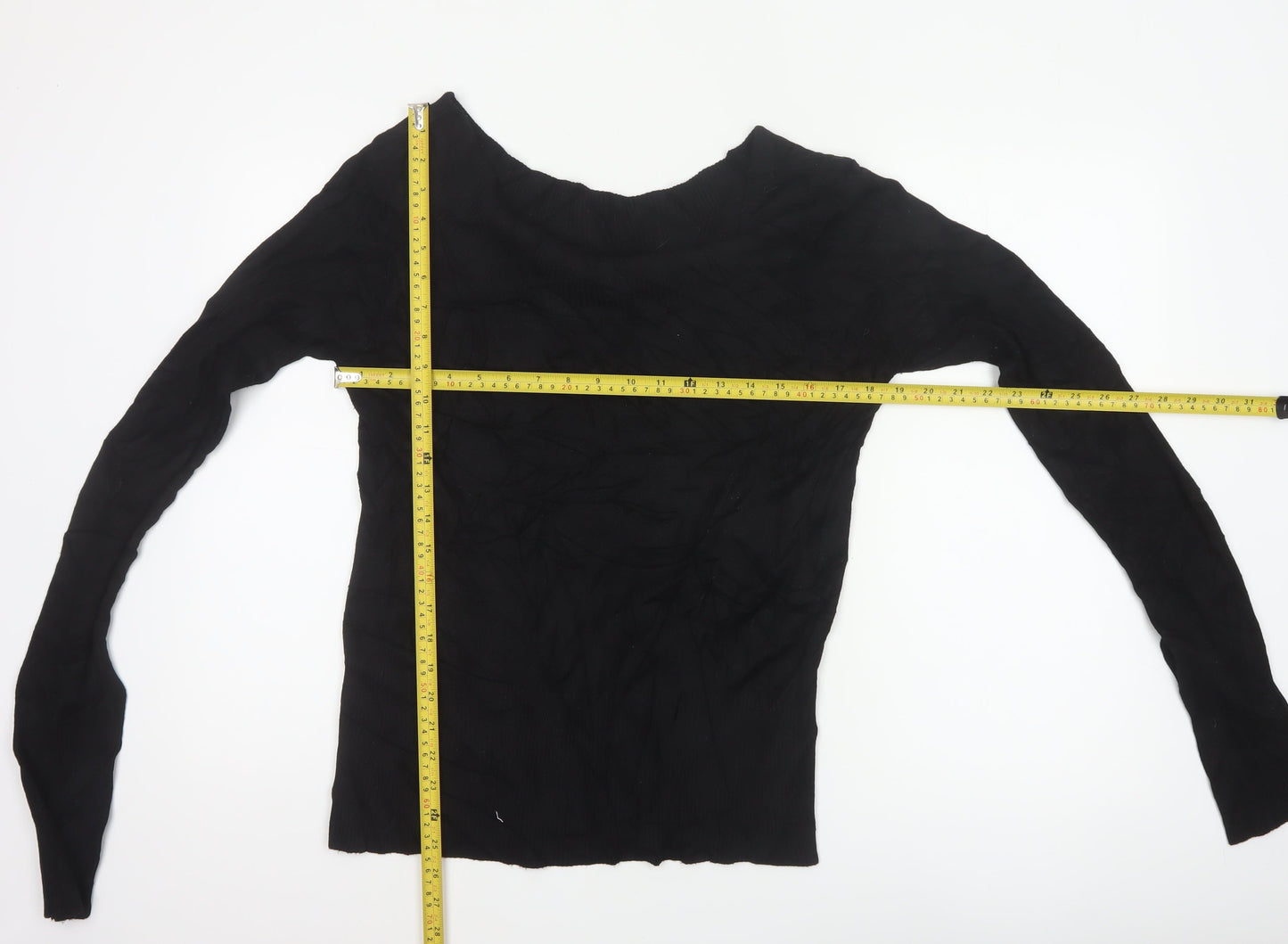 Wallis Women Black UK 12 Boat Neck Slim Fit Ribbed Knit Jumper