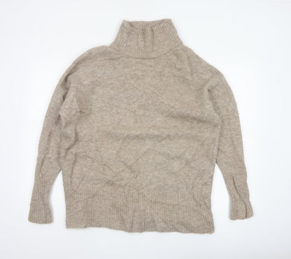 Selected Femme Women’s Beige M Wool Blend Roll Neck Jumper