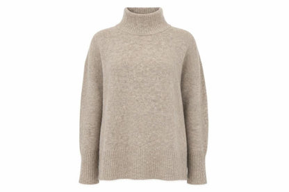 Selected Femme Women’s Beige M Wool Blend Roll Neck Jumper