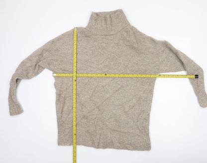 Selected Femme Women’s Beige M Wool Blend Roll Neck Jumper