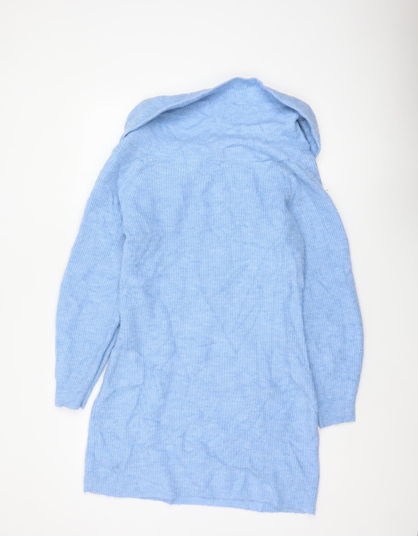 H&M Women Blue L Cowl Neck Long Sleeve Knit Tunic Jumper