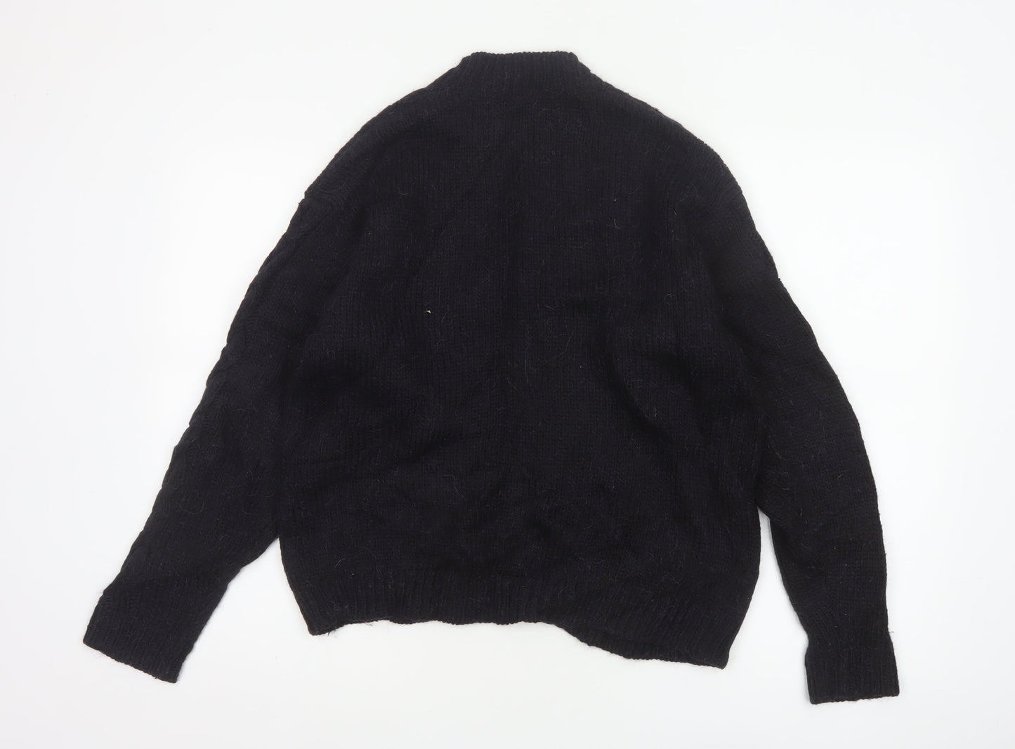 Ines de la Fressange Uniqlo Women Black M Open Cable Knit Cardigan
