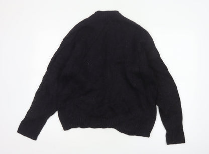 Ines de la Fressange Uniqlo Women Black M Open Cable Knit Cardigan