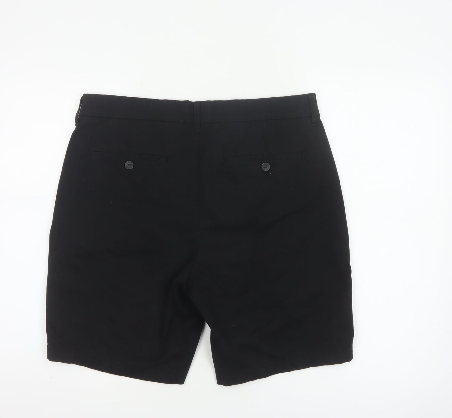 Marks & Spencer Men's Black 34in Mid Chino Shorts Cotton Stretch