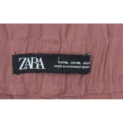 Zara Women’s Pink XL Paperbag Tapered Trousers Elastic Waist