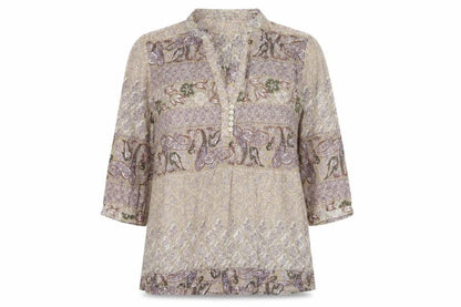 Carking Women’s Multicoloured Paisley Cotton Tunic Blouse UK 8 Boho