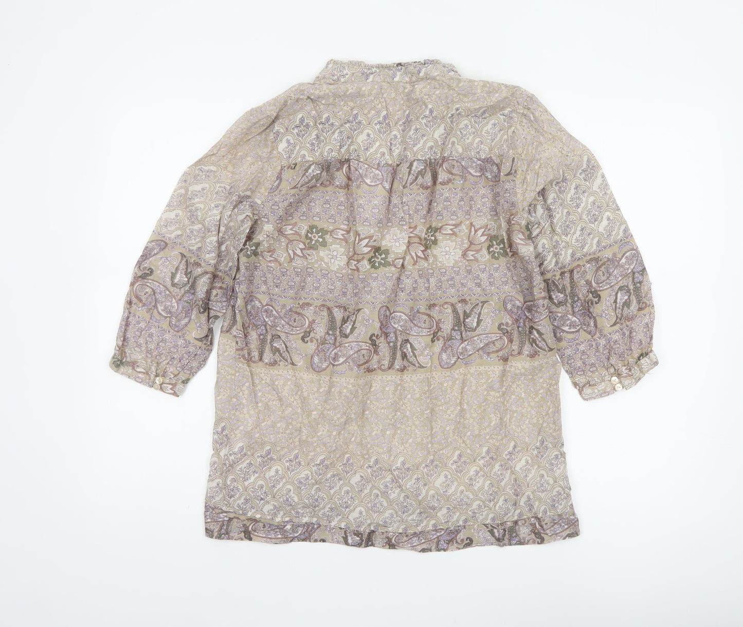 Carking Women’s Multicoloured Paisley Cotton Tunic Blouse UK 8 Boho
