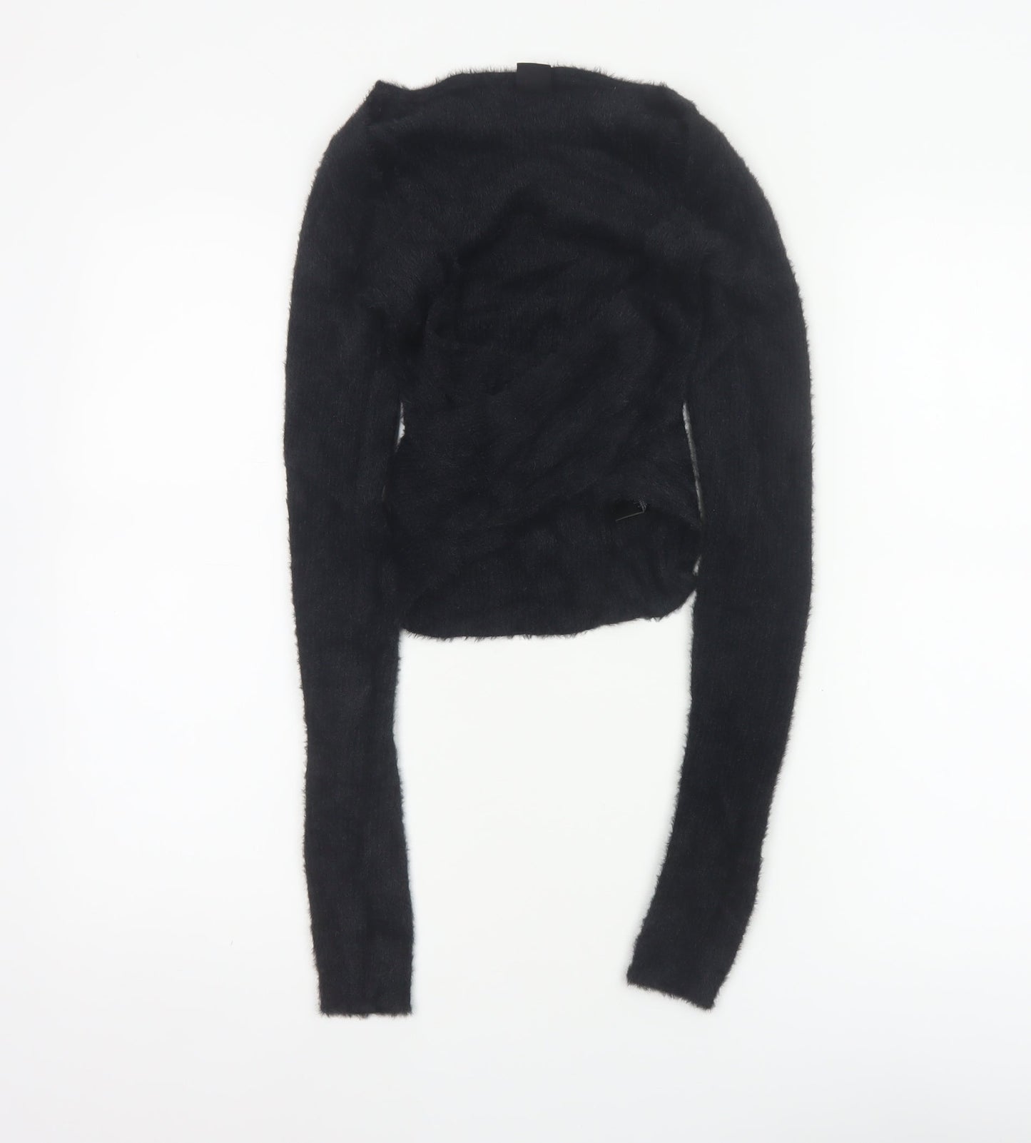Urban Outfitters Women’s Black S Petite Fuzzy Knit Cropped Cardigan