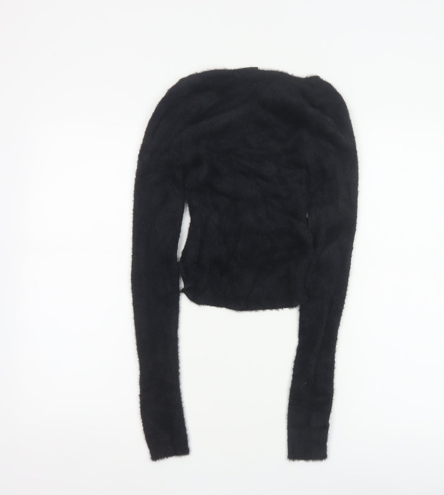 Urban Outfitters Women’s Black S Petite Fuzzy Knit Cropped Cardigan