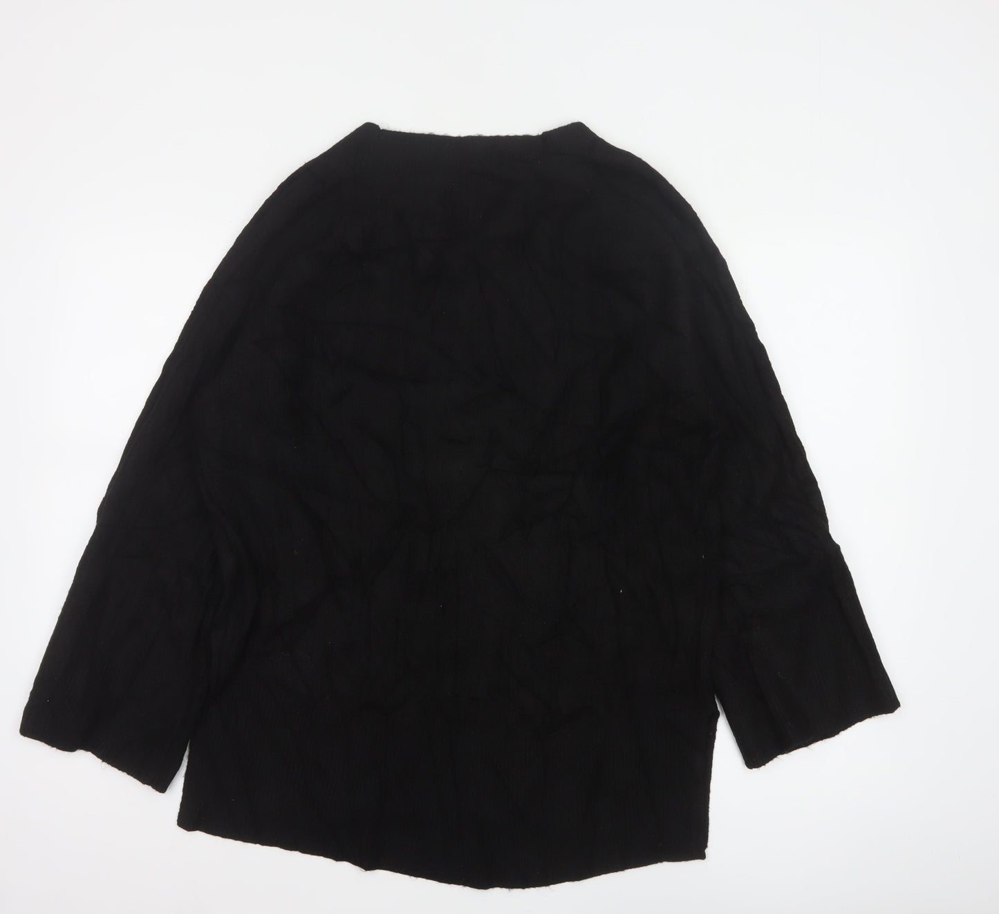 Monsoon Women Black S V-Neck Relaxed Knit Pullover Jumper