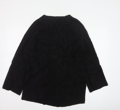 Monsoon Women Black S V-Neck Relaxed Knit Pullover Jumper