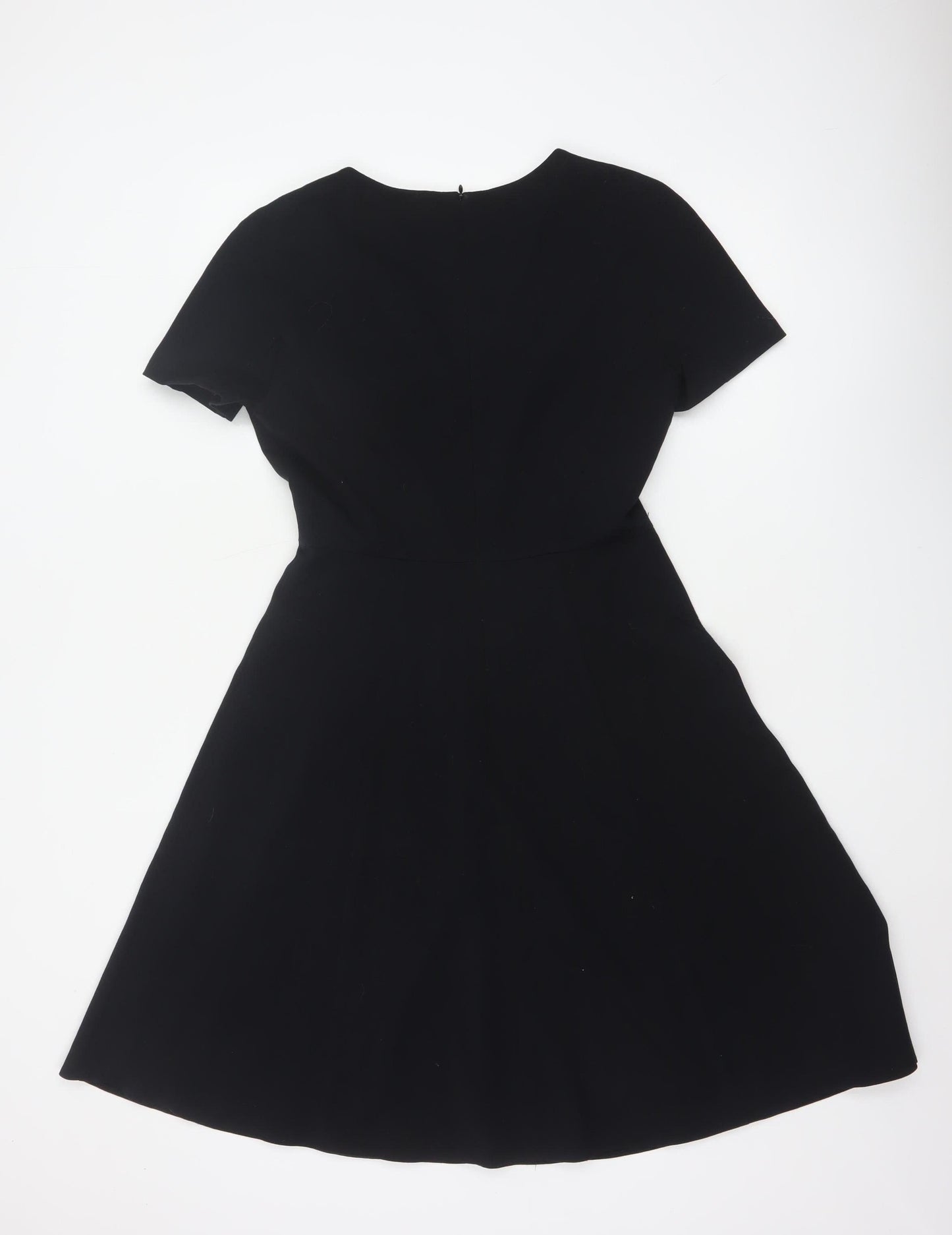 Marks and Spencer Women Black UK 8 A-Line Short Sleeve Lined Dress