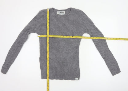 Komodo Women Grey Size 2 100% Cashmere Rib Knit Pullover Jumper