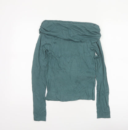 NA-KD Women’s Green Off Shoulder Long Sleeve Knit Top Size S