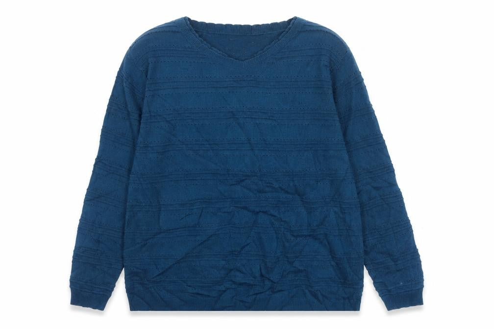 Isle Essentials Women’s Blue Size 24 Textured Knit Pullover Jumper