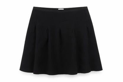 Gap Women Black XL Pleated Flare Short Skater Skirt