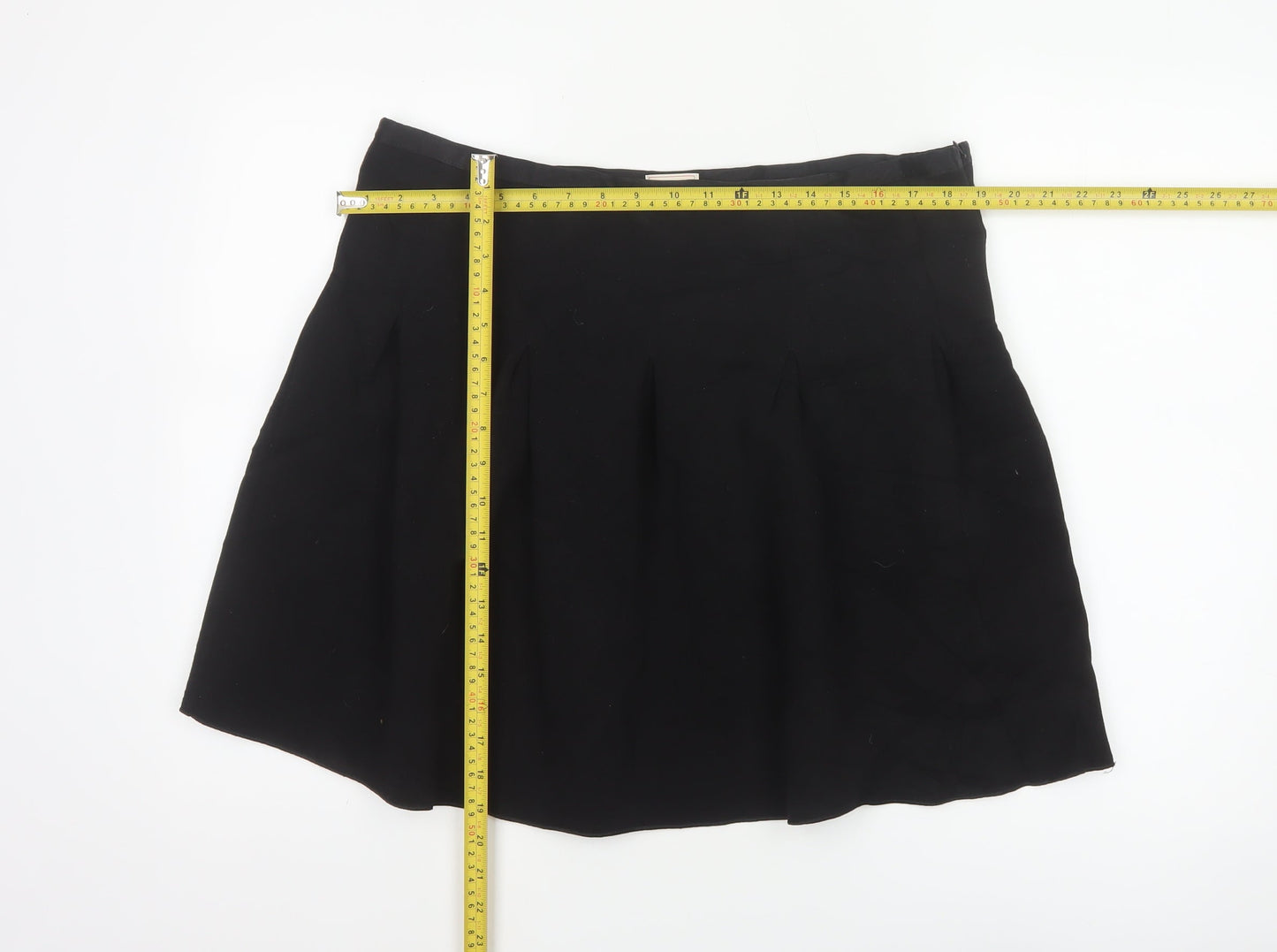 Gap Women Black XL Pleated Flare Short Skater Skirt