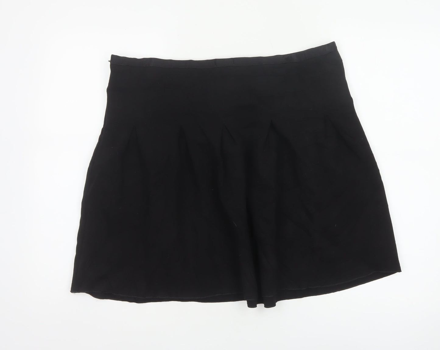 Gap Women Black XL Pleated Flare Short Skater Skirt