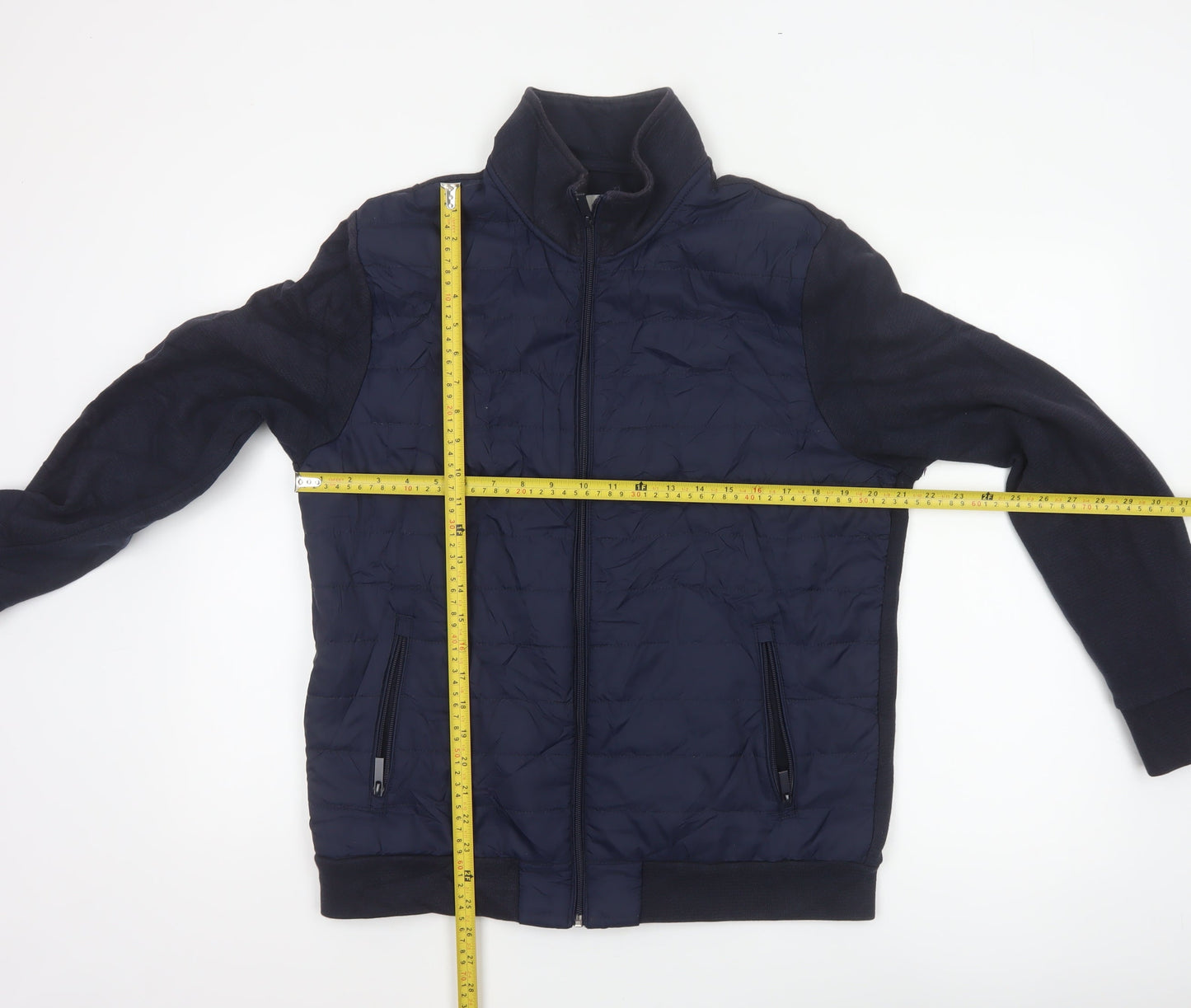 Jasper Conran Men’s Blue L Quilted Puffer Jacket Full Zip