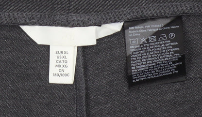 H&M Women Grey UK 18 Wide-Leg Sailor Button Trousers