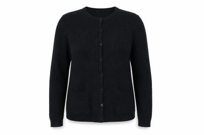 Maine Women’s Black Size 20 Cable Knit Button Cardigan with Pockets