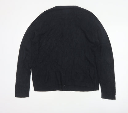 Maine Women’s Black Size 20 Cable Knit Button Cardigan with Pockets
