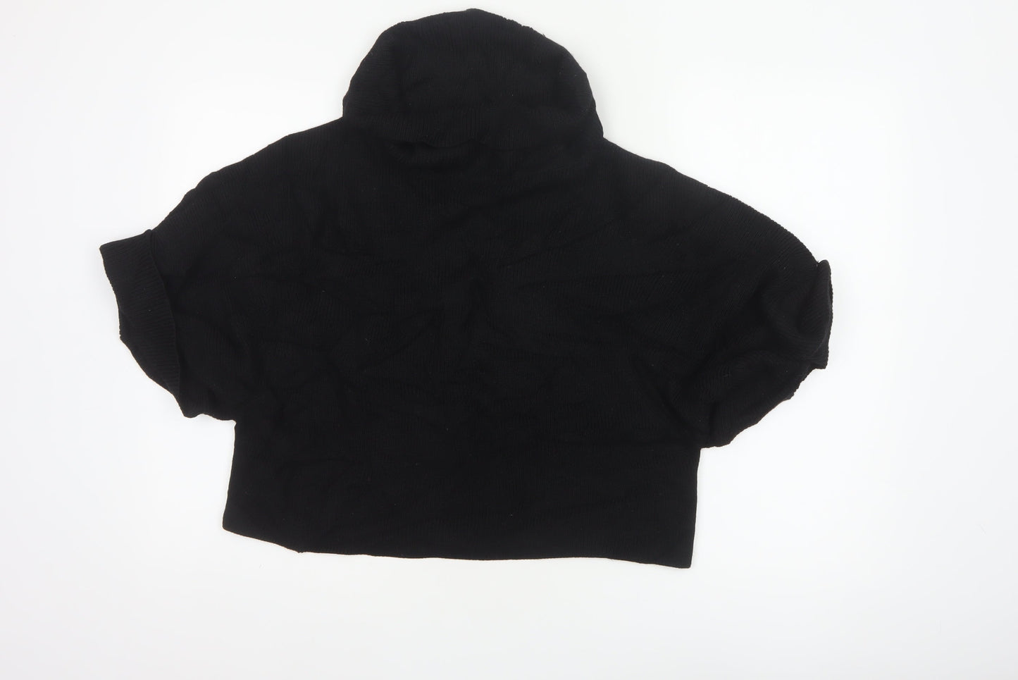 COS Women Black Wool Hooded Short Sleeve Knit Jumper Size S