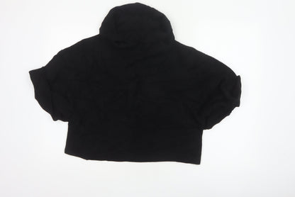 COS Women Black Wool Hooded Short Sleeve Knit Jumper Size S